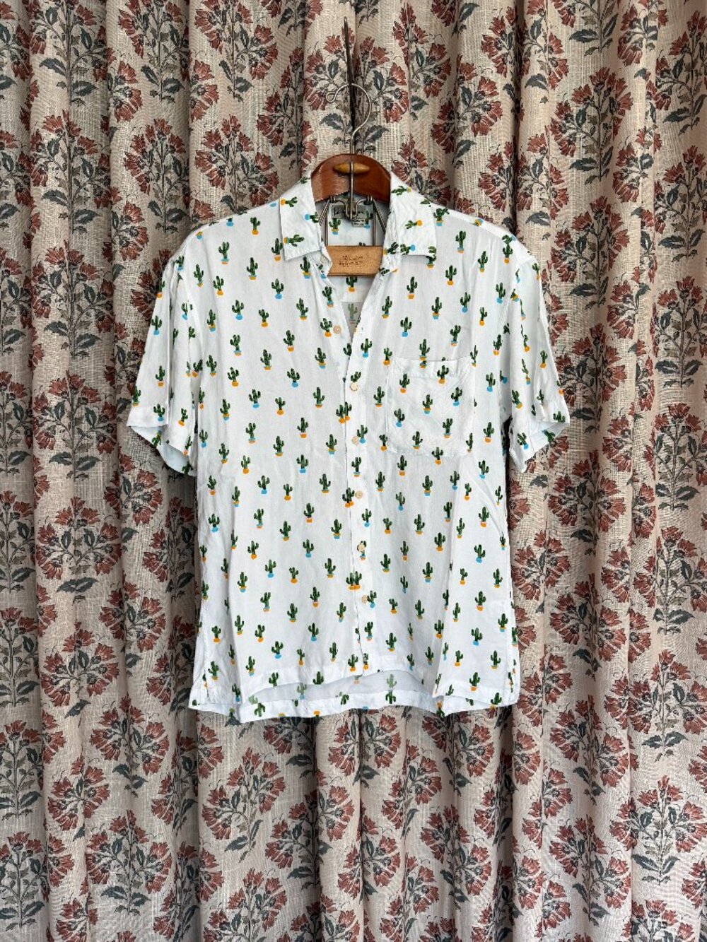 Men's Kenny Flowers Cactus Button Down Shirt Medium